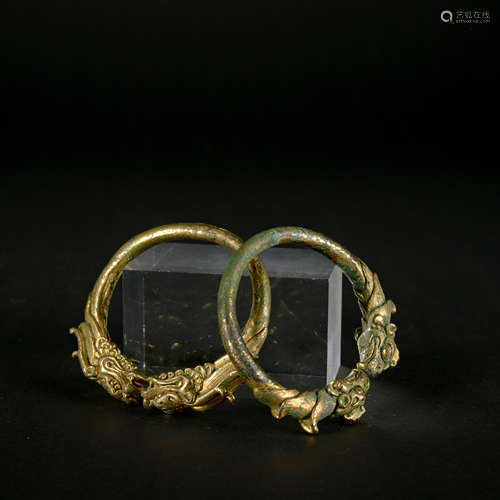 A pair of gilt-bronze bracelet,Qing Dynasty