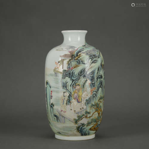 A famille-rose 'figure' vase,Qing Dynasty