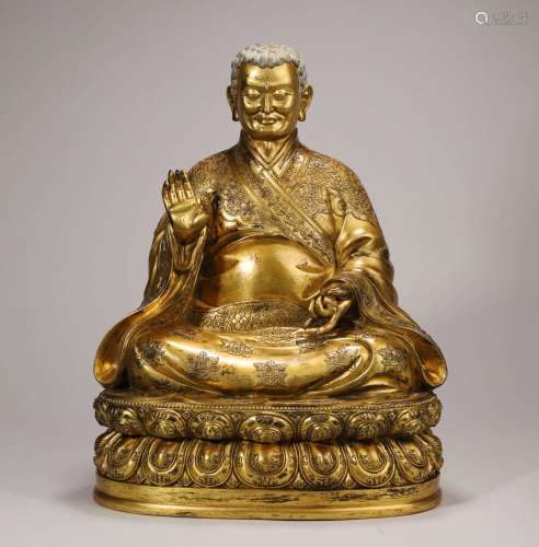 18th century - Bronze gilt Buddha statue