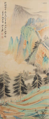 A Zhang daqiani's landscape painting