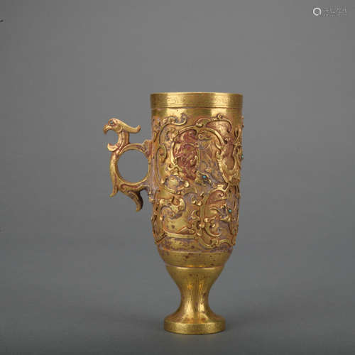 A gold wine cup,Qing Dynasty