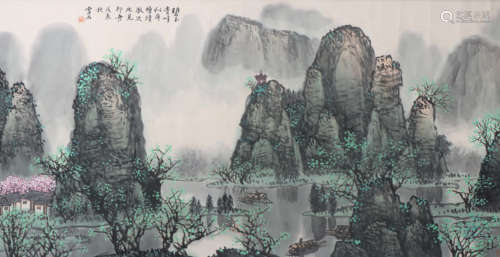 A Bai xueshi's landscape painting(without frame)