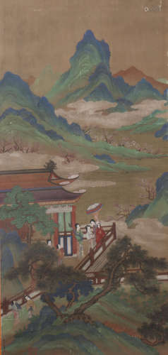 A Qiu ying's landscape painting(without frame)