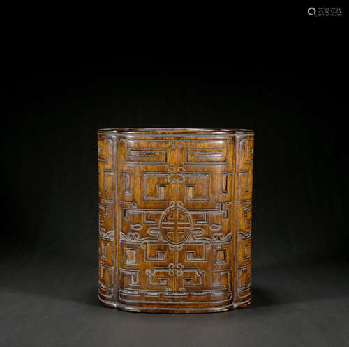 A bamboo pen container,Qing Dynasty