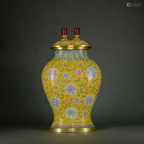 A Enamel 'floral' vase,Qing Dynasty