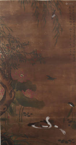 A Ma quan's flowers and birds painting(without frame)