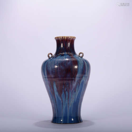 A flambe glazed vase,Qing Dynasty