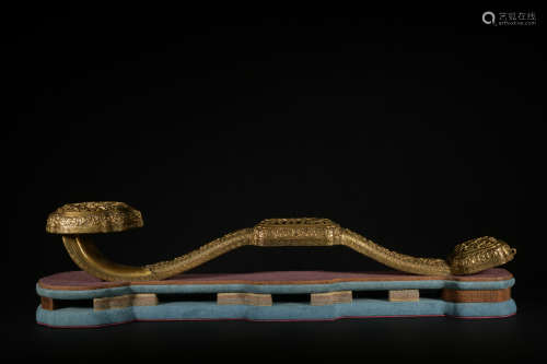 A gilt-bronze Ruyi,Qing Dynasty