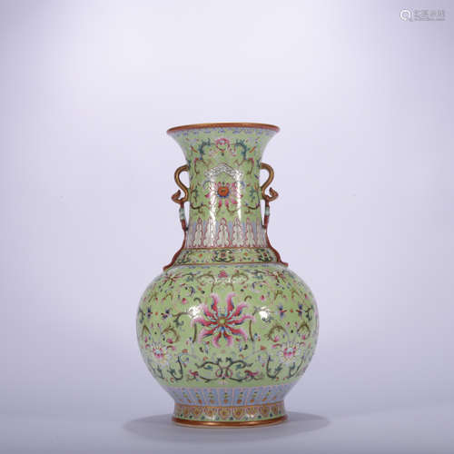 A famille-rose 'floral' vase,Qing Dynasty