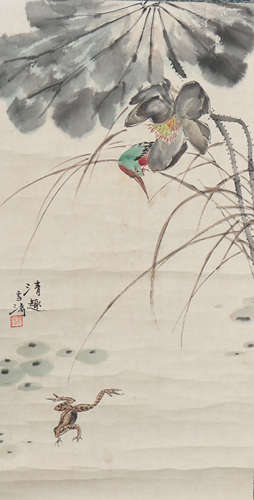 A Wang xuetao's flowers and birds painting