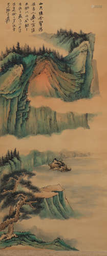 A Zhang daqiani's landscape painting