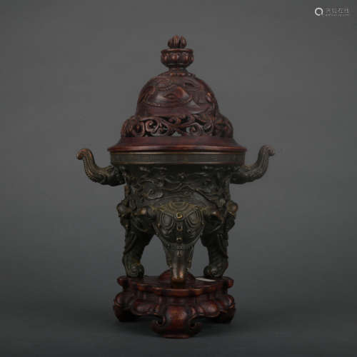 A bronze incense burner,Qing Dynasty