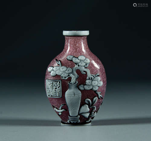 Qing Dynasty - Glass snuff bottle