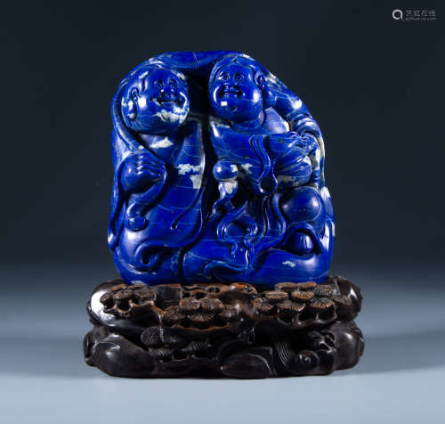 Qing Dynasty - Lapis lazuli [He He erxian] ornaments