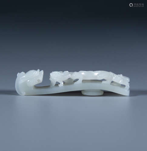 Qing Dynasty - White jade from Hetian,  [with hook]