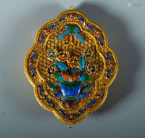 Qing Dynasty - Pinching silk [dot cui] gilding gold
