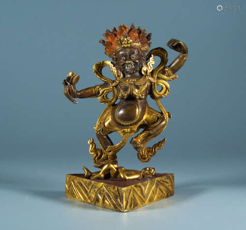 18th century - bronze plated gold Buddha statue