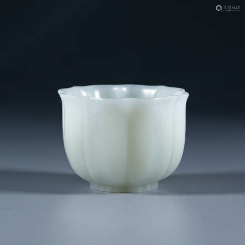 Qing Dynasty - Hetian White jade [Jade Cup]