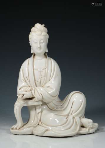 Qing Dynasty - Dehua white porcelain Guanyin Bodhisattva