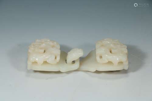 Ming Dynasty - White jade from Hetian [with hook]