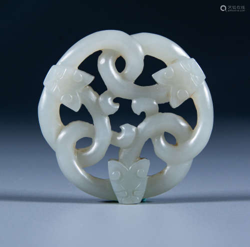 Qing Dynasty - Hetian White Jade pendant