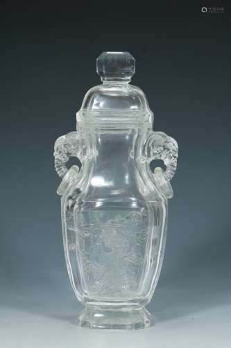 Qing Dynasty - Crystal [elephant ear] bottle appreciation