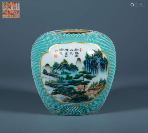 Qing Dynasty - Pastel [windowed] pot