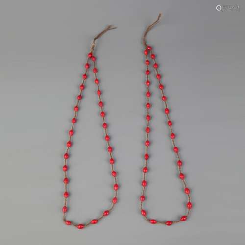 PAIR OF CORAL NECKLACE