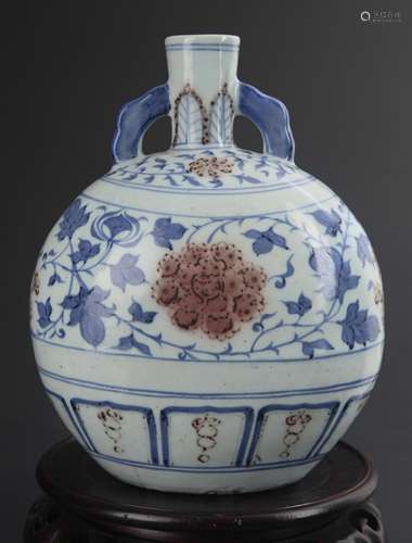 LARGE BLUE AND WHITE YOU LI HONG MOON BOTTLE