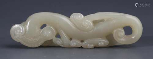 A FINELY HOLLOW CARVED HETIAN PALE CELADON JADE