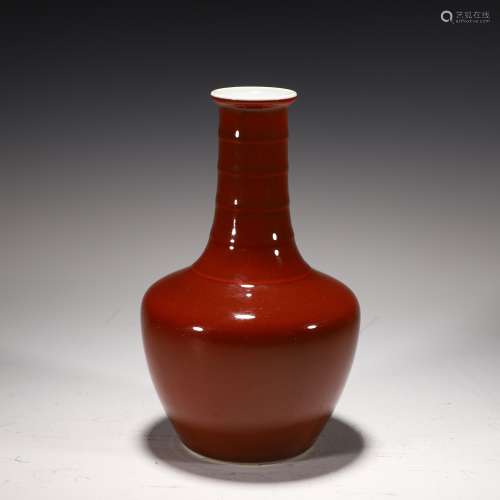 清 霽紅釉瓶