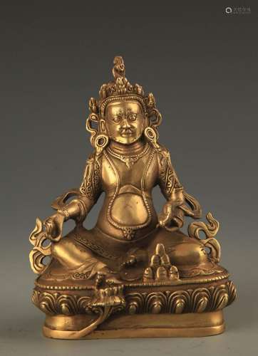 TIBETAN BUDDHISM BRONZE GOD OF WEALTH FIGURE