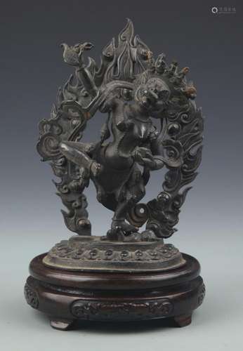 RARE FINE YAMANTAKA BRONZE FIGURE