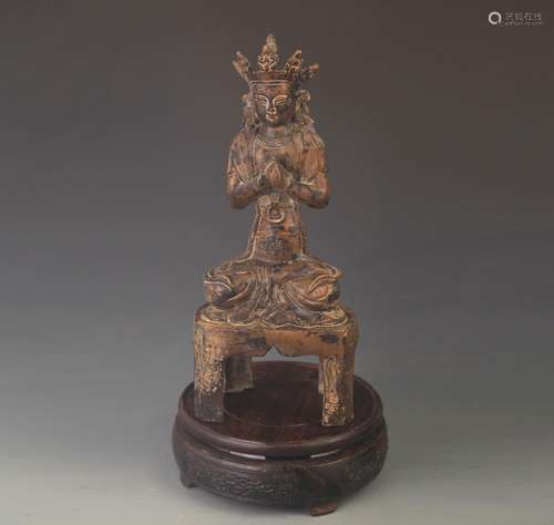 RARE FINE BRONZE SAMANTABHADRA STATUE