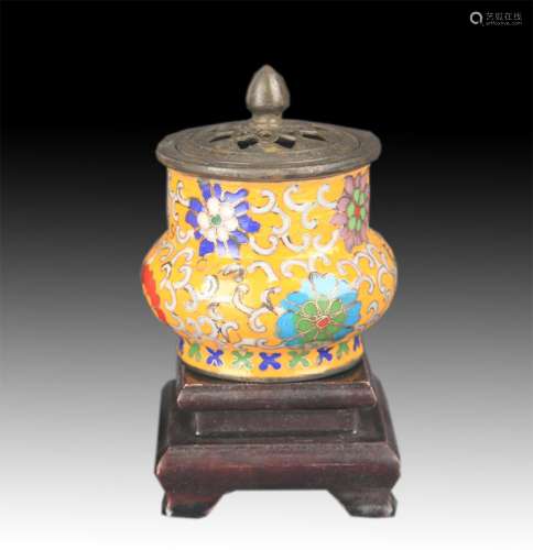 FAIENCE COLOR FLOWER PATTERN BRONZE AROMATHERAPY