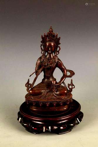 A FINELY CARVED TIBETAN VAJRASATTVA BUDDHA