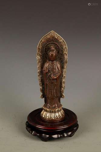 A FINELY MADE GUAN YIN FIGURE WITH HOLLOW