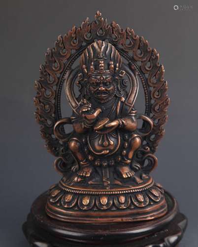 A FINE BRONZE TIBETAN MAKAKALA FIGURE