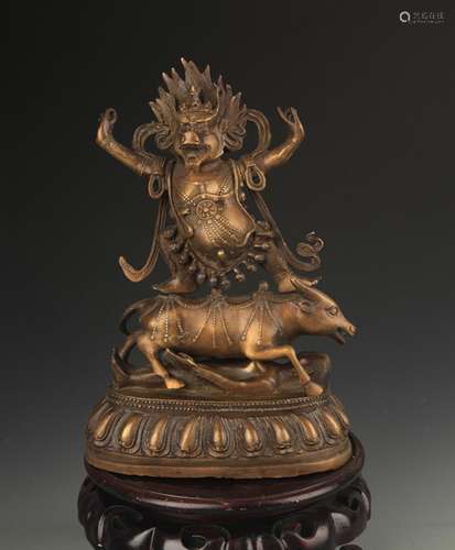 TIBETAN BUDDHISM BRONZE DROP ENMA STATUE