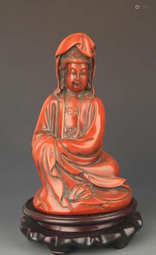 A FINELY CARVED GUAN YI DECORATION