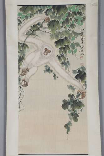 A Macaques Painting by Tian Shiguang.