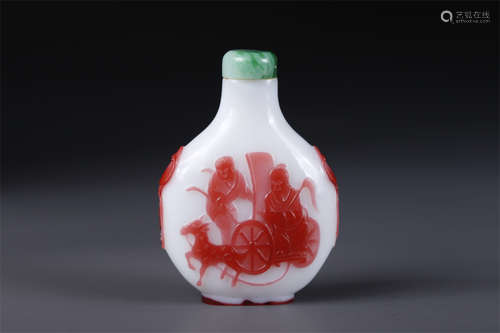 A Glass Snuff Bottle with Figure Story Motif.