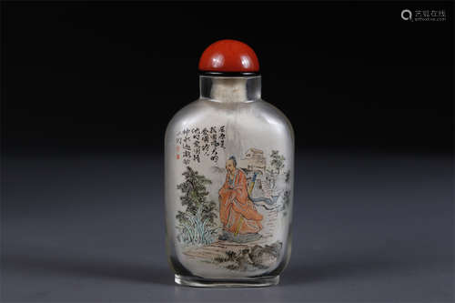 A Glass Snuff Bottle with Figure Motif.