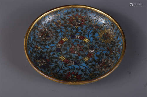 A Cloisonne Enameled Copper Incense Plate.