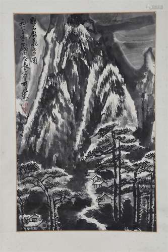 A Landscape Painting on Paper by Li Keran.