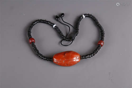 A Necklace of Nanjiang Red Agate Bead.