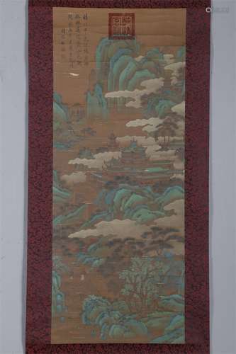 A Landscape Painting on Silk by Zhao Boju.