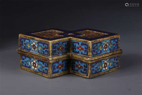 A Cloisonne Enameled Copper Lidded Box.