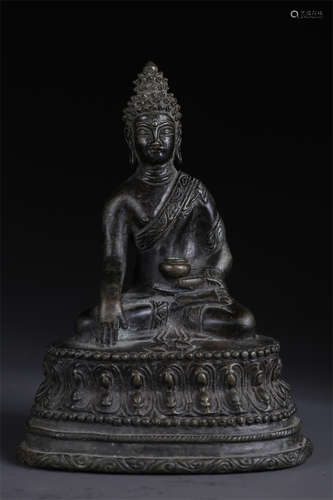 A Copper Sakyamuni Buddha Statue.