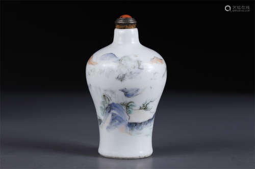 A Snuff Bottle with Landscape Motif.